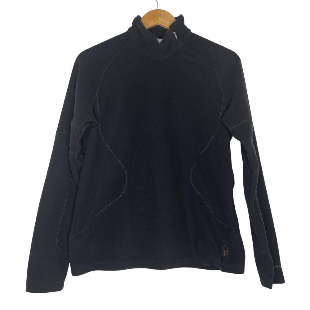 Spyder Women’s Pull Over Top Black Mock Neck Fleece Size 12